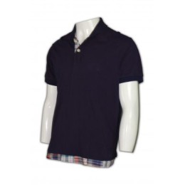 FA041 純棉polo恤訂造 下擺拼布撞色polo恤 假兩件設計 polo恤批發商hk FA041 純棉polo恤訂造 下擺拼布撞色polo恤 假兩件設計 polo恤批發商hk